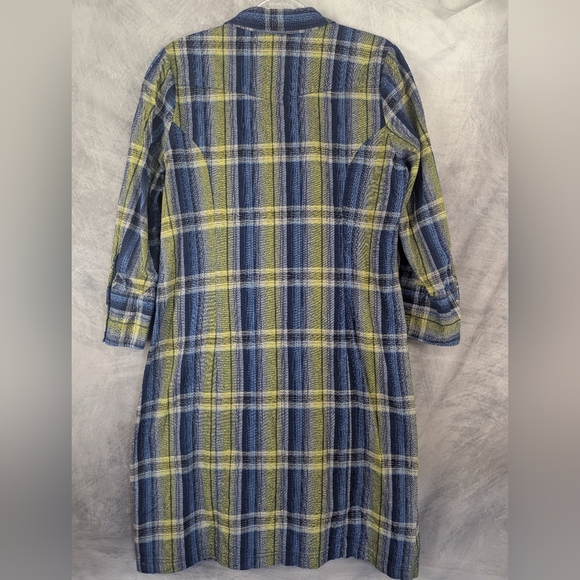 Stetson XL Plaid Cotton Dress With Snaps And Ruffles - Picture 2 of 10
